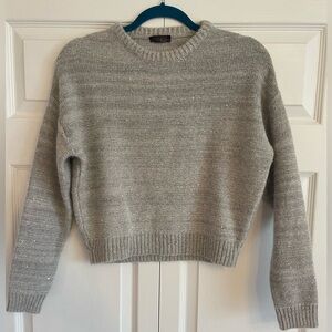 Stunning Peserico Light Gray Wool Blend Sequined Women's Sweater